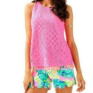 Lilly Pulitzer Pink Crochet Tank Top